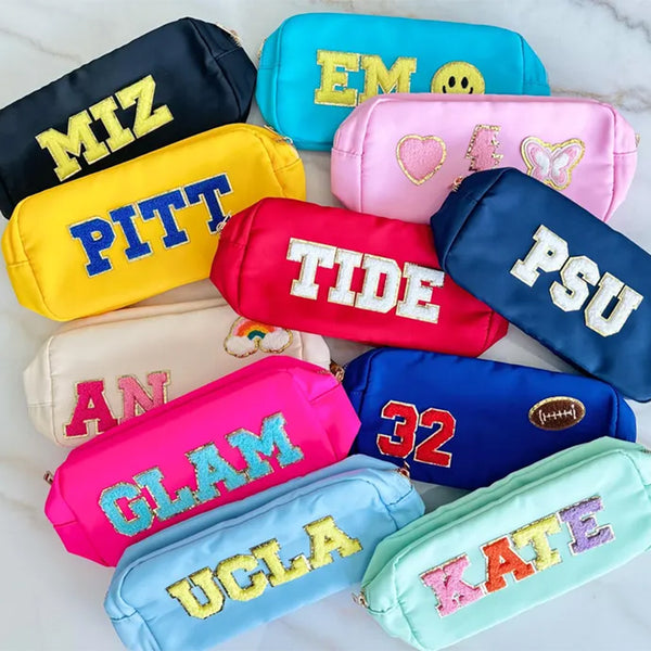 LARGE personalized cosmetic bag, custom make up bag
