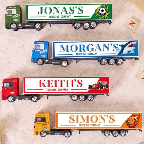 Personalized toy truck, customized with your child's name