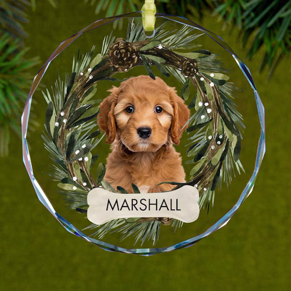 Custom Dog Photo Ornament: Personalized Pet Memorial Gift
