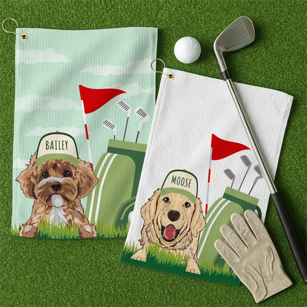 Custom Pet Golf Towel, Personalized Dog Golf Towel