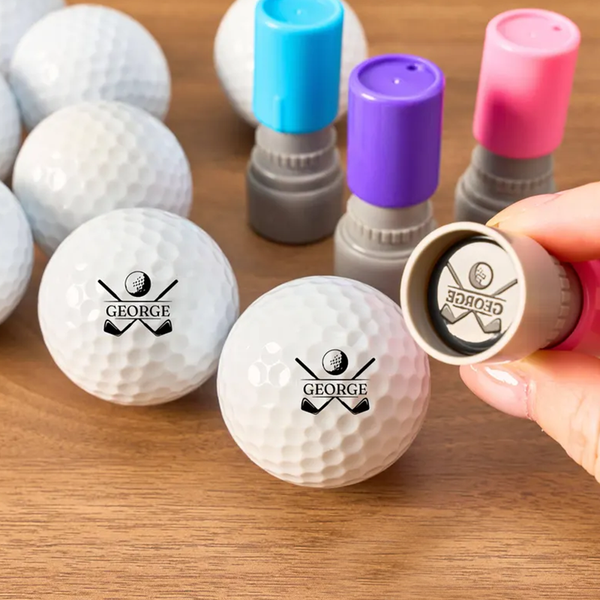 Custom Name Golf Ball Stamp, Personalized Golf Stamps