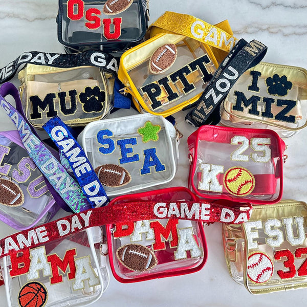 Clear Stadium Bag - Clear Crossbody Purse - Customizable Stadium Bag game day clear bag