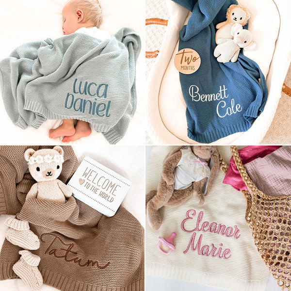 Personalized Baby Blanket For Baby Girl Boy,Embroidered Baby Blanket With Name,Monogrammed Baby Blanket,Baby Shower Gift