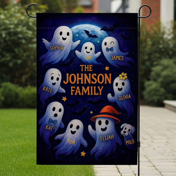 Personalized Halloween Family Flag