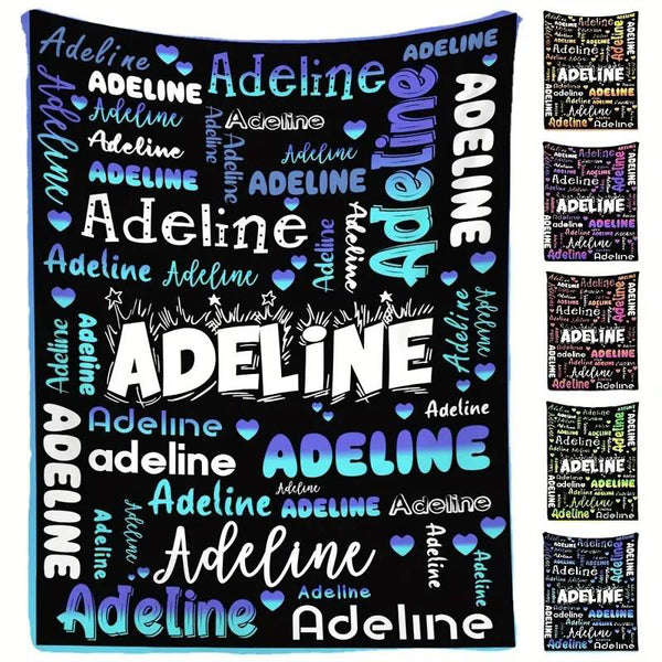 Name Text Soft Flannel Blanket with Name