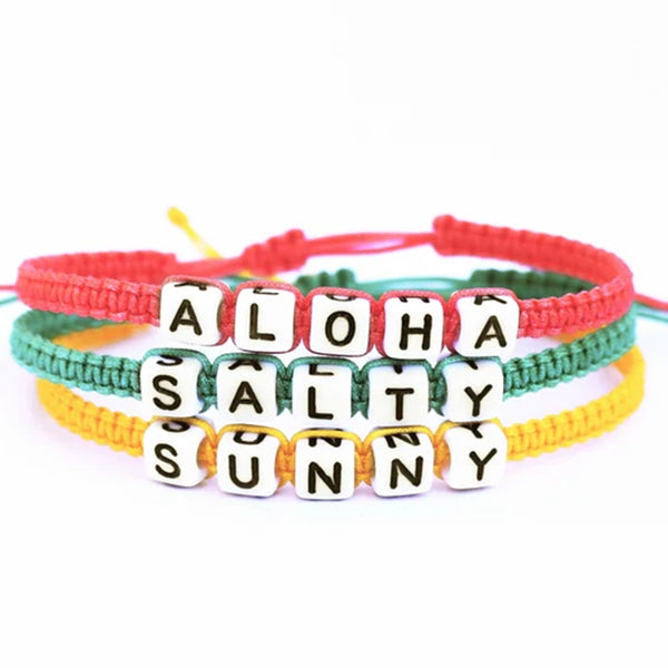 CUSTOM Name Word Bracelet Waterproof Nylon Macrame Bracelet