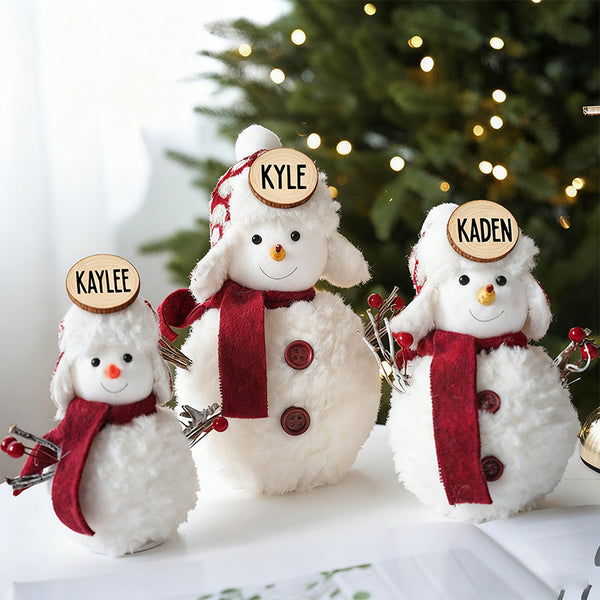 Cute Plush Christmas Snowman Doll Ornaments