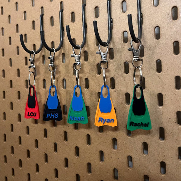 Personalized Swim Fins Keychain | Backpack Tags