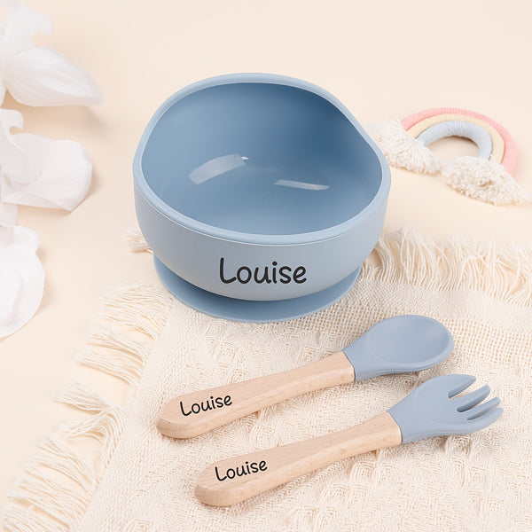 Personalized Microwave Safe Durable Silicone Feeding Bowl
