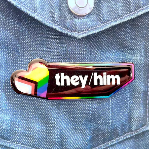 Personalized Pronouns Name Tag | Custom LGBTQ Pride identity