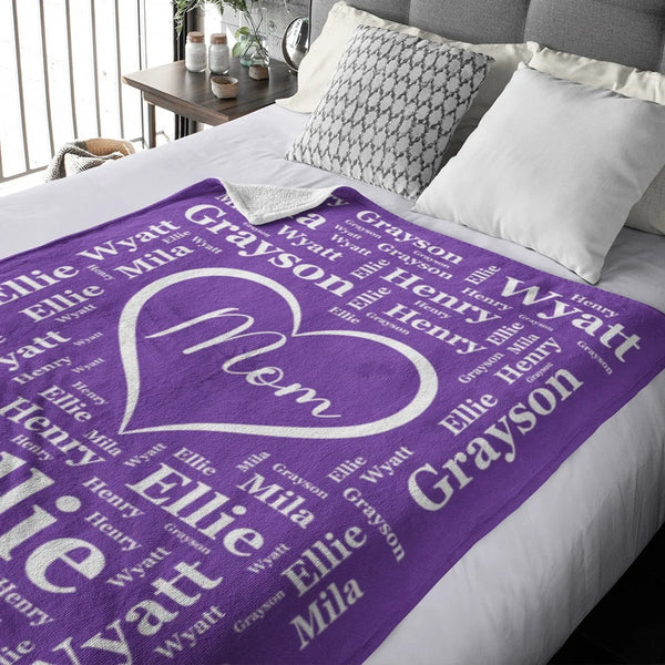 Personalized 1-16 Grandkid Names Blanket