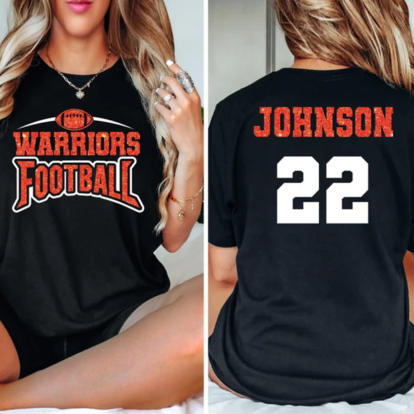 Football Shirt,Glitter Football Tee,Personalized Football Shirt