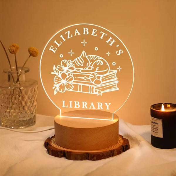 Personalized Library Sign, Custom Book Decor