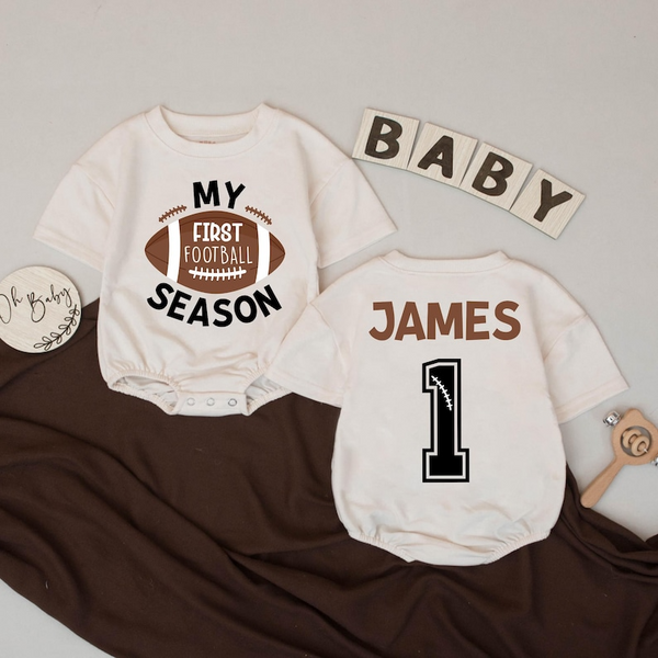 Personalized Game Day Outfit,My First Football Season Romper