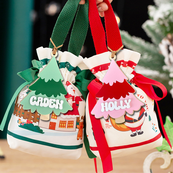 Christmas Gift Bag With Drawstring Packaging Box