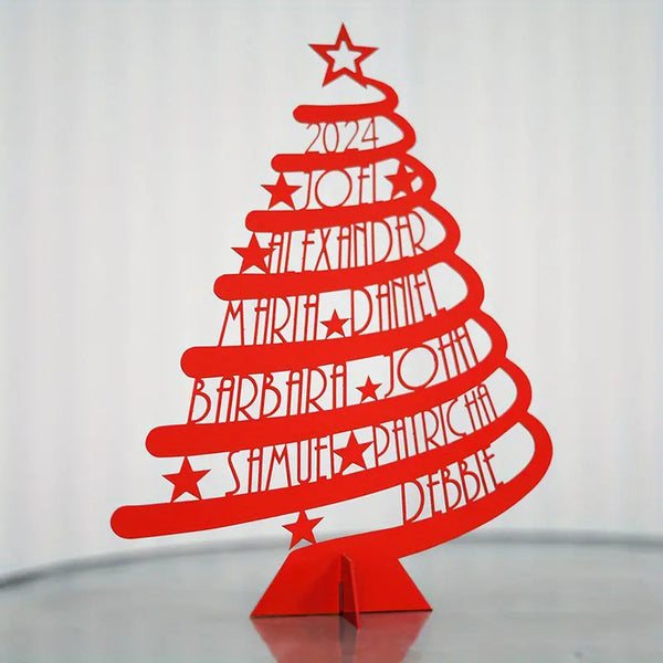 Personalized Family Name Christmas Tree 2024 - Custom Xmas Tree with Engraved Names