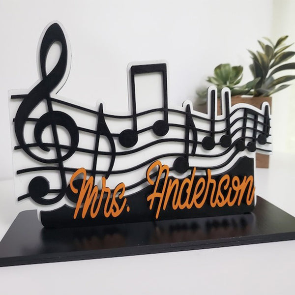 Personalized Music Teacher Name Plate, Music Teacher Gifts, Personalized Desk Sign