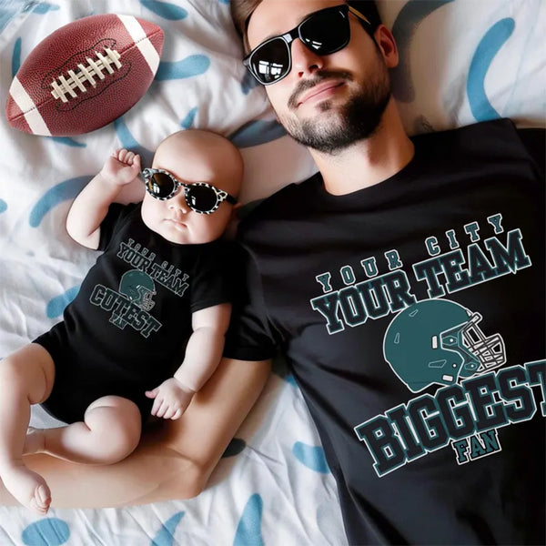 Football Biggest Fan Shirt, Custom Matching Tee