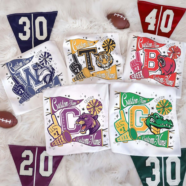 Custom Mascot Retro Shirt, Cheer Team Matching Shirt