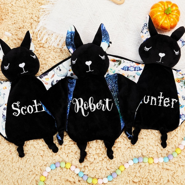 Personalized Baby Bat Security Blanket,  Lovey Animal Blanket, Baby Blanket Bat