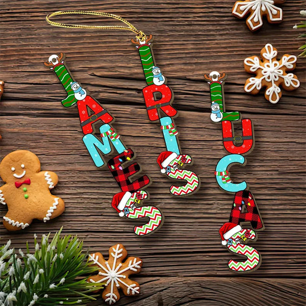 Personalized Christmas Name Letter Ornament 2025 Custom Christmas Tag