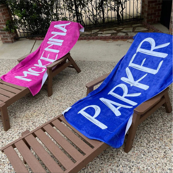 Bold Font Style Personalized Beach Towel Personalized Name Bath Towel Custom Pool Towel Beach Towel