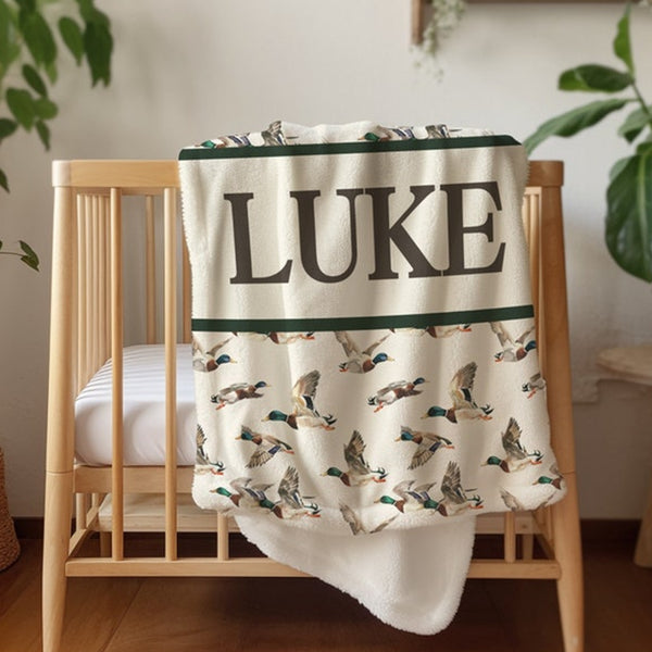 Mallard Duck Blanket, Duck Baby Blanket, Minky Blanket