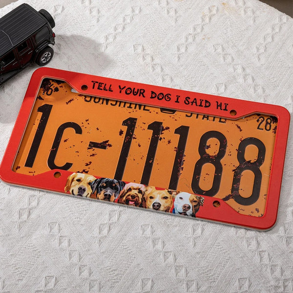 Personalized 1-5 Pet Photos  License Plate Frames