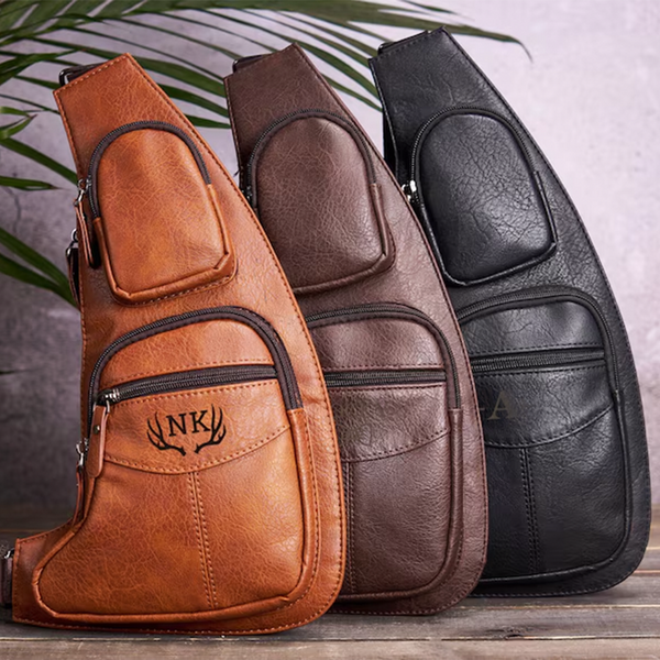 Personalized Crossbody Bag,Leather Crossbody Sling Bag