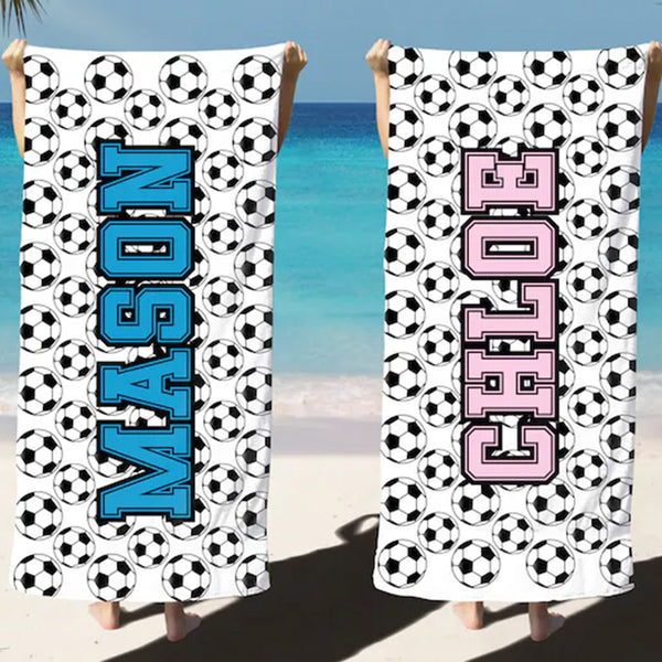 Soccer Beach Towel, Personalized Beach Towel, Soccer Team Gift