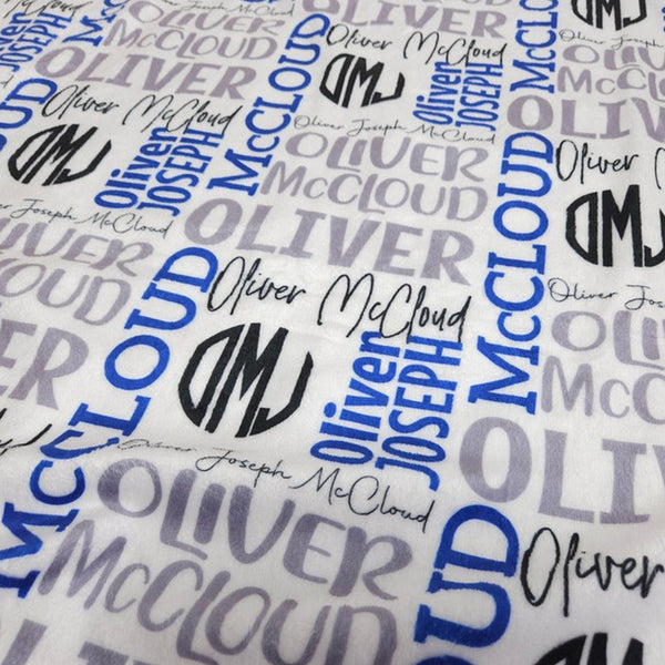 Personalized Baby Blanket, Custom Monogram Name Blanket
