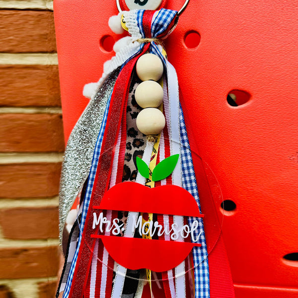 Teacher bag tassel charm, Teacher appreciation gift, End of year teacher gift
