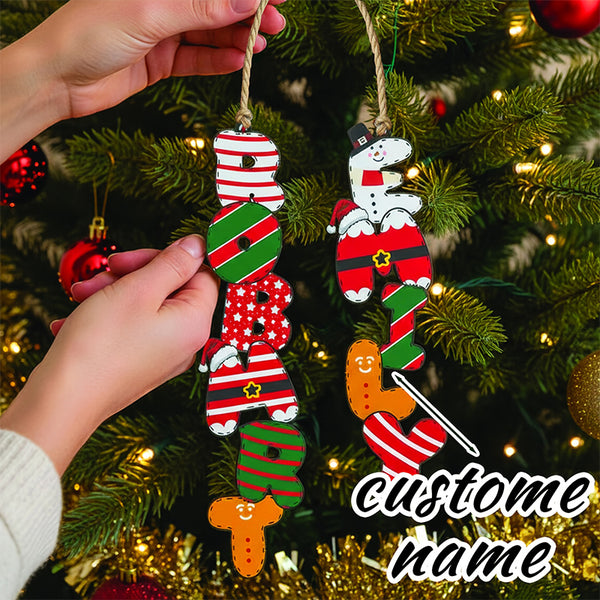Text Christmas Gingerbread for Man & Snowman Hanging Pendant