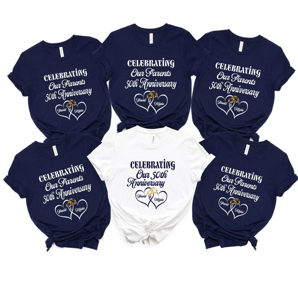 Personalized Wedding Anniversary Shirt, Celebrating Our 50th Anniversary Shirt
