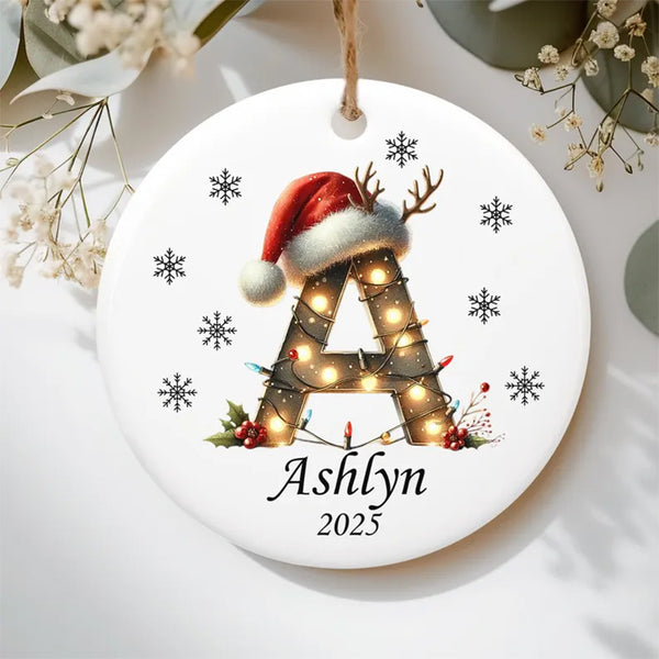 Personalized Christmas ornament 2025, Personalized Letter ornament, Family Ornament