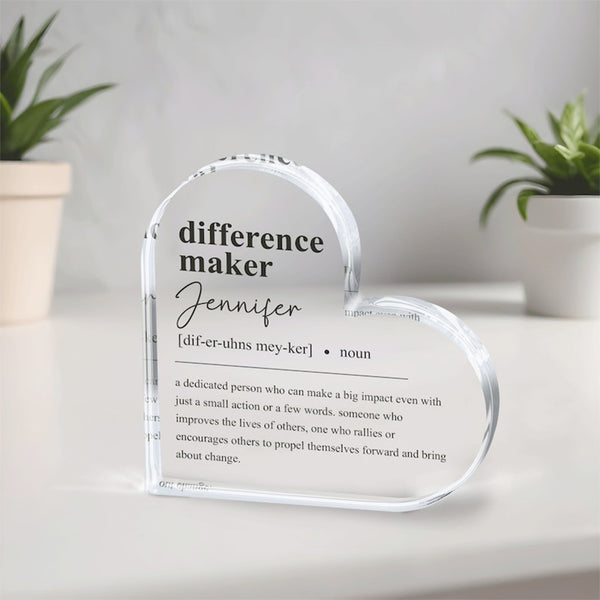 Difference Maker Gift, Plaque, Retirement Gift, Employee gift