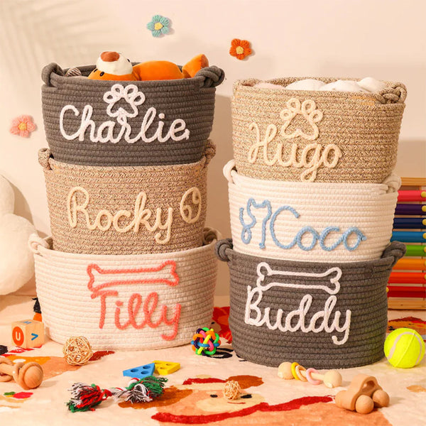 Personalized Pet Toy Basket,Cat Toy Organizer