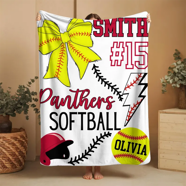 Personalized Sport Blanket: Custom Team Name & Number