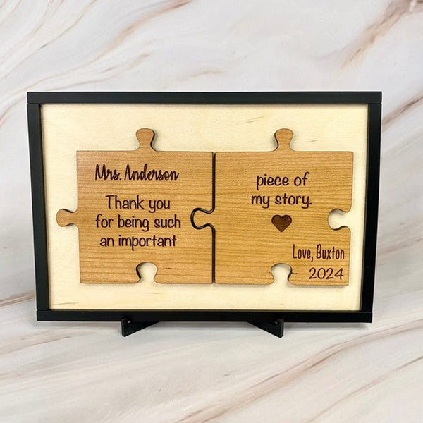 Personalized puzzle sign, teacher appreciation gift, thank you gift, Gift for teacher