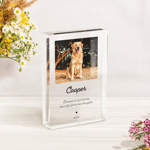 Pet Memorial Plaque, Acrylic Photo Block, Dog Sympathy Gift