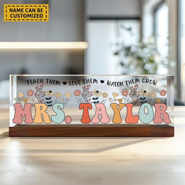Personalized Teacher Gifts, Custom Teacher Desk Name Plate
