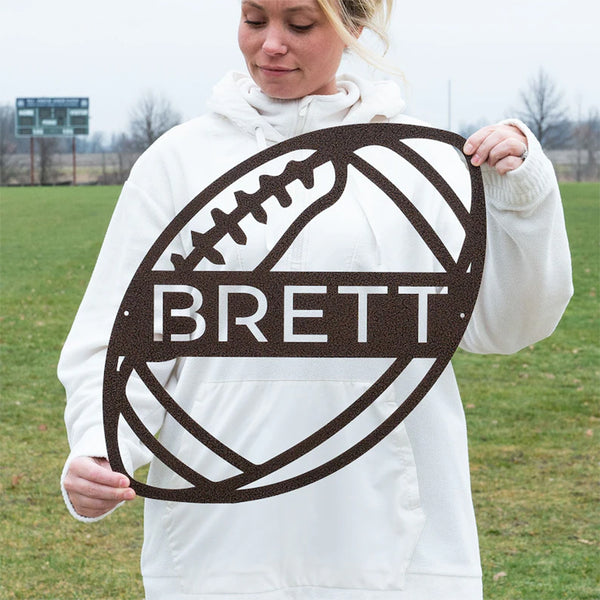 Personalized USA Football Metal Wall Art, Football Sign
