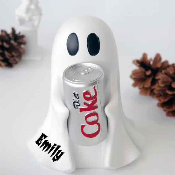 Personalized  Ghost Coke Figurine: Spooky Halloween Decor