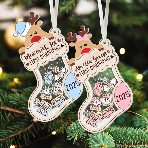 Personalized Baby's First Christmas Shaker Ornament