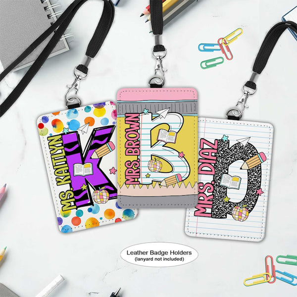 Custom Teacher ID Badge Holder, Teacher Gifts