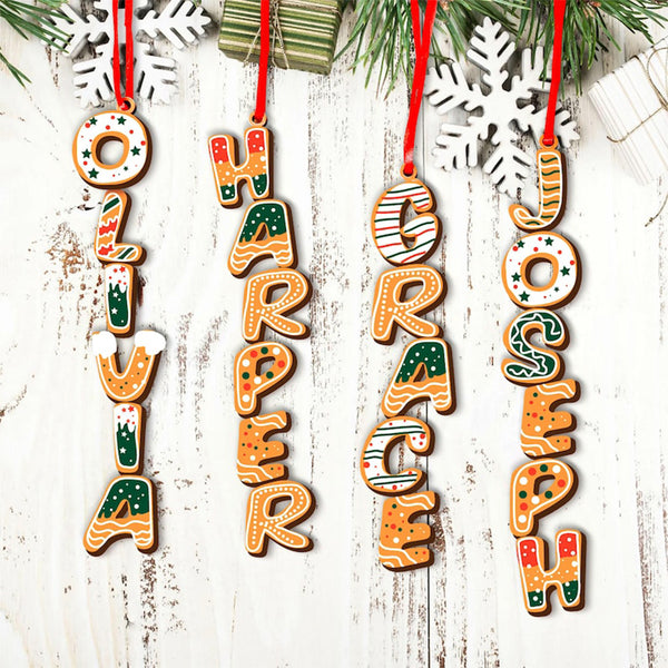 Custom Gingerbread Letter Ornament with Name