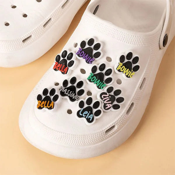 Personalized Cute Dog Paw Shoes Clog Charms Decoration with Name Shoes
