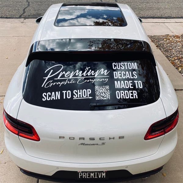 Back Window Decal / Your Logo, Text, QR code or Artwork