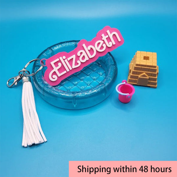 Barbie inspired Back to School, Personalised Bag Charm