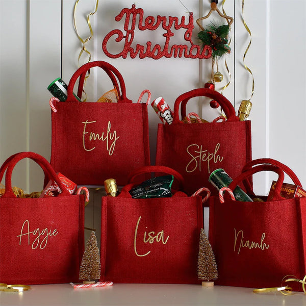 Christmas gift bag, Christmas eve bags, party bags, Red Gift Bags